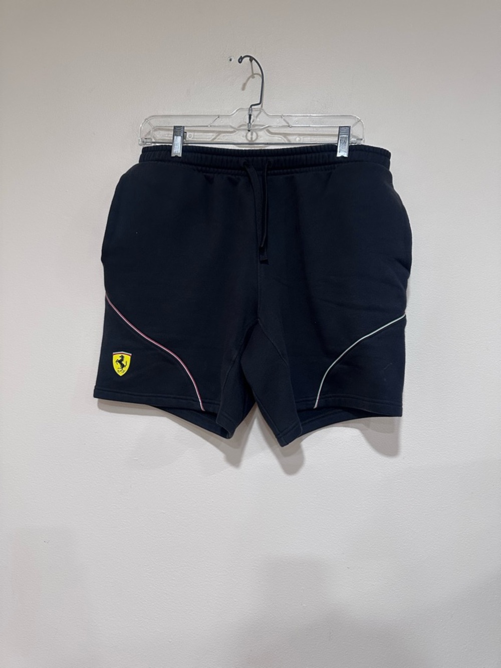 Puma Black Ferrari race regular- fit 8 “. fleece shorts.  size medium